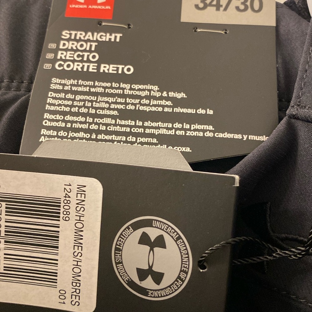 Mens UA black straight 34/30 golf pants